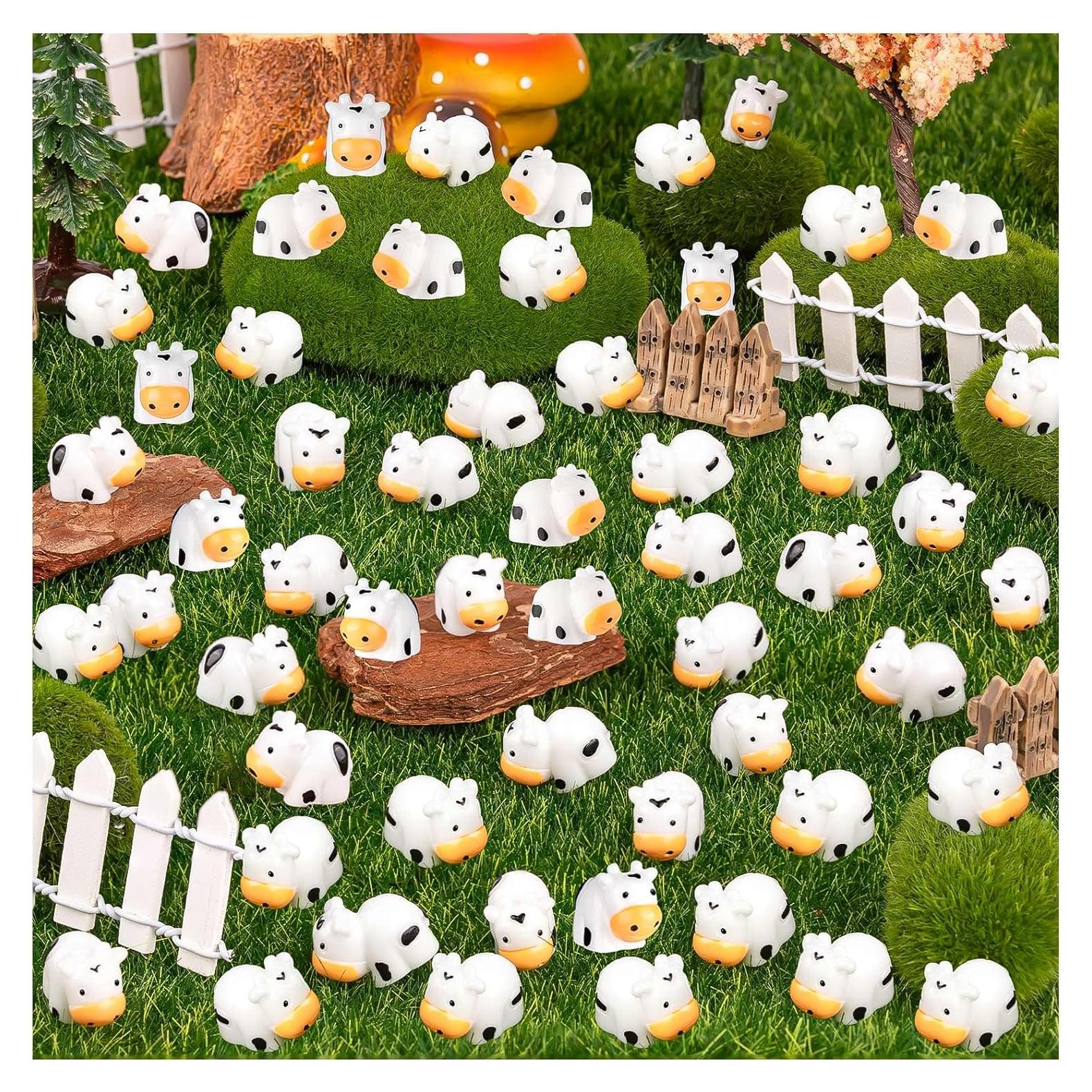 46 Mini Figuras de Vaca LBSXQGS para Decoración de Pasteles