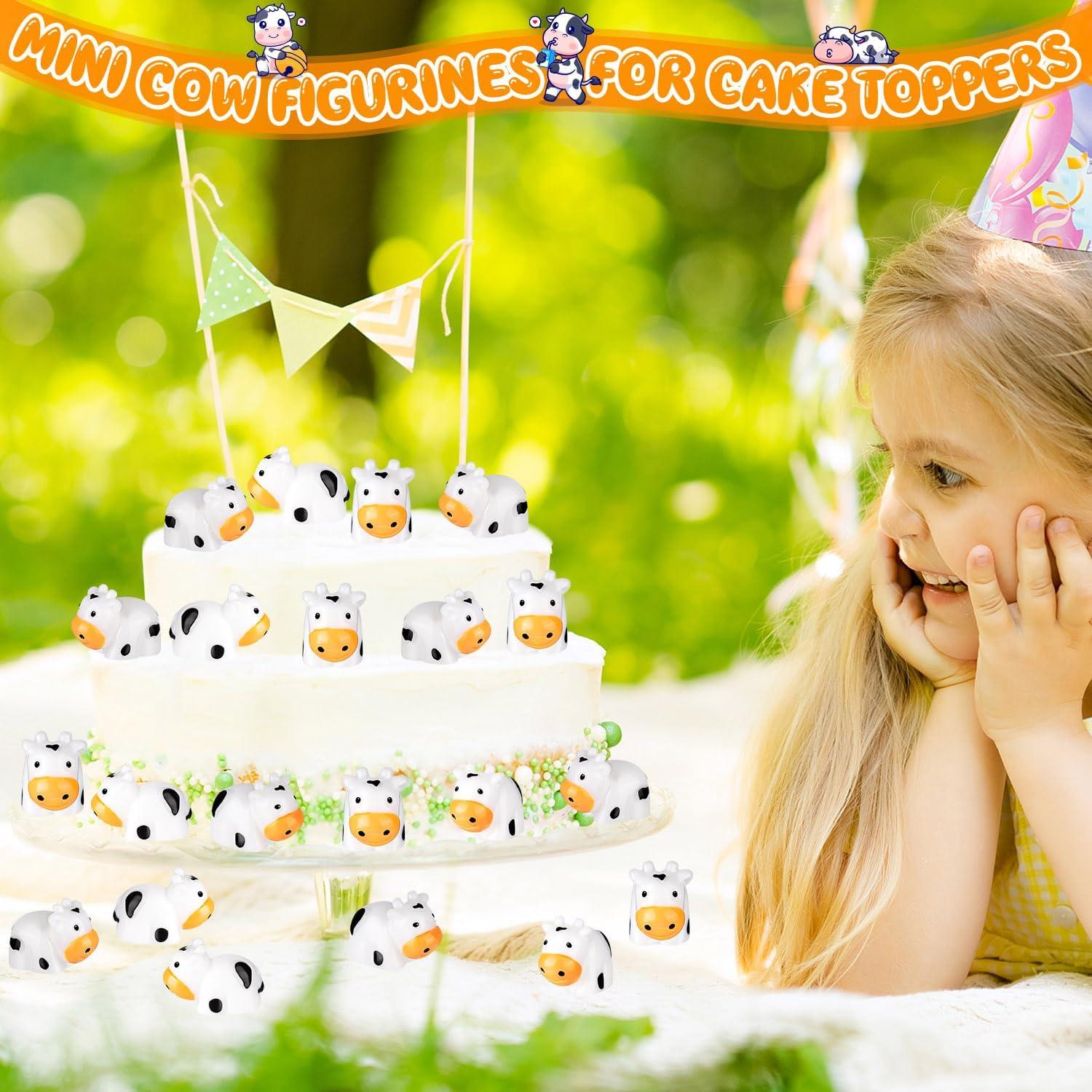46 Mini Figuras de Vaca LBSXQGS para Decoración de Pasteles