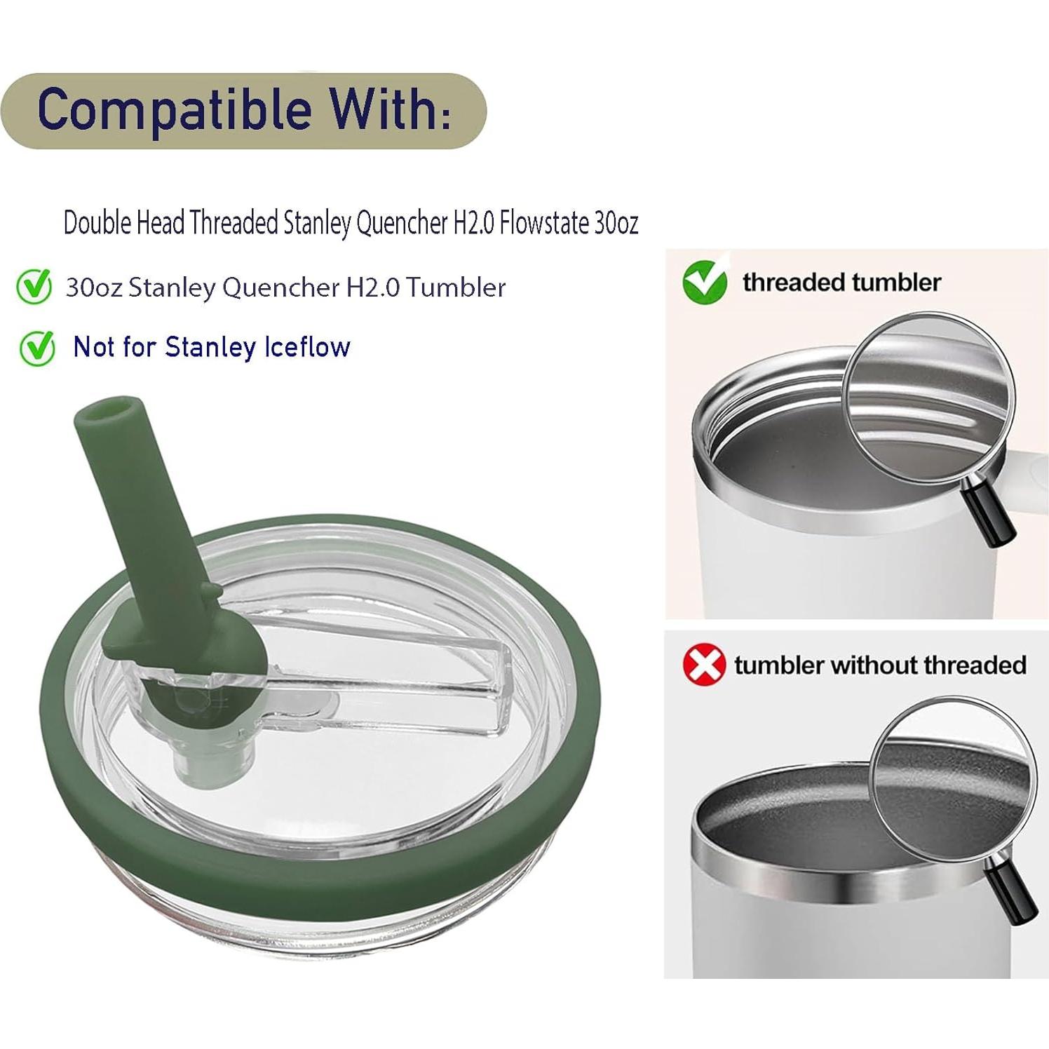 Paquete de 2 Tapas de Popote Invertido Bnoname 30 oz Verde