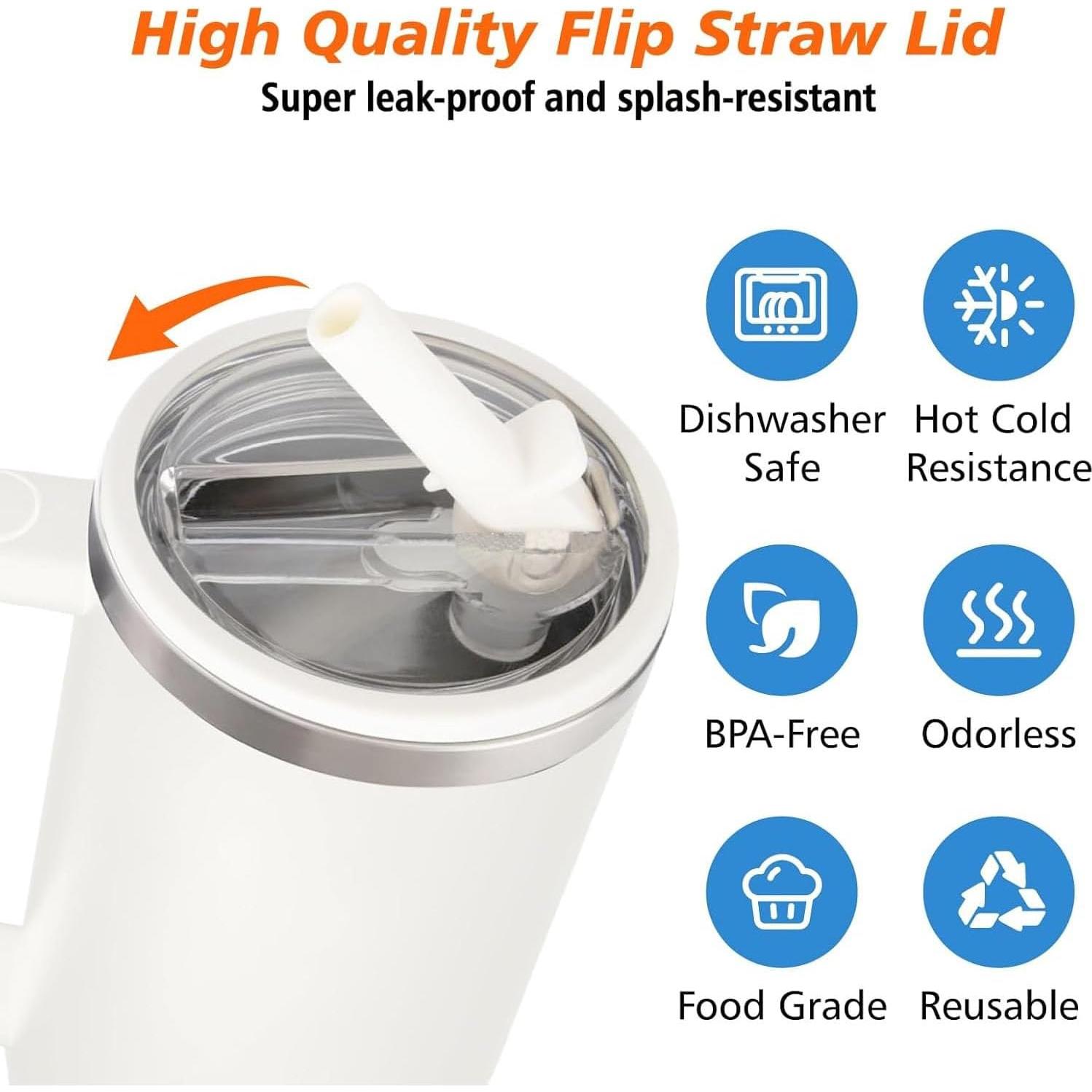 Paquete de 2 Tapas de Popote Invertido Bnoname 30 oz Verde