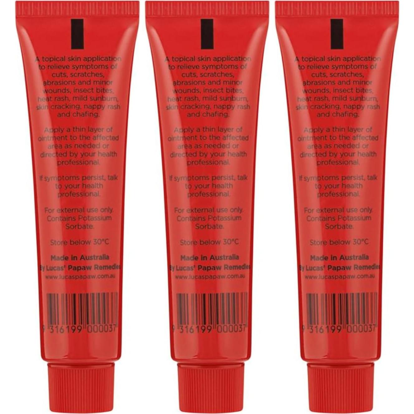 Ungüento de Papaw Lucas - 3 Tubos de 15g - Alivio Cutáneo