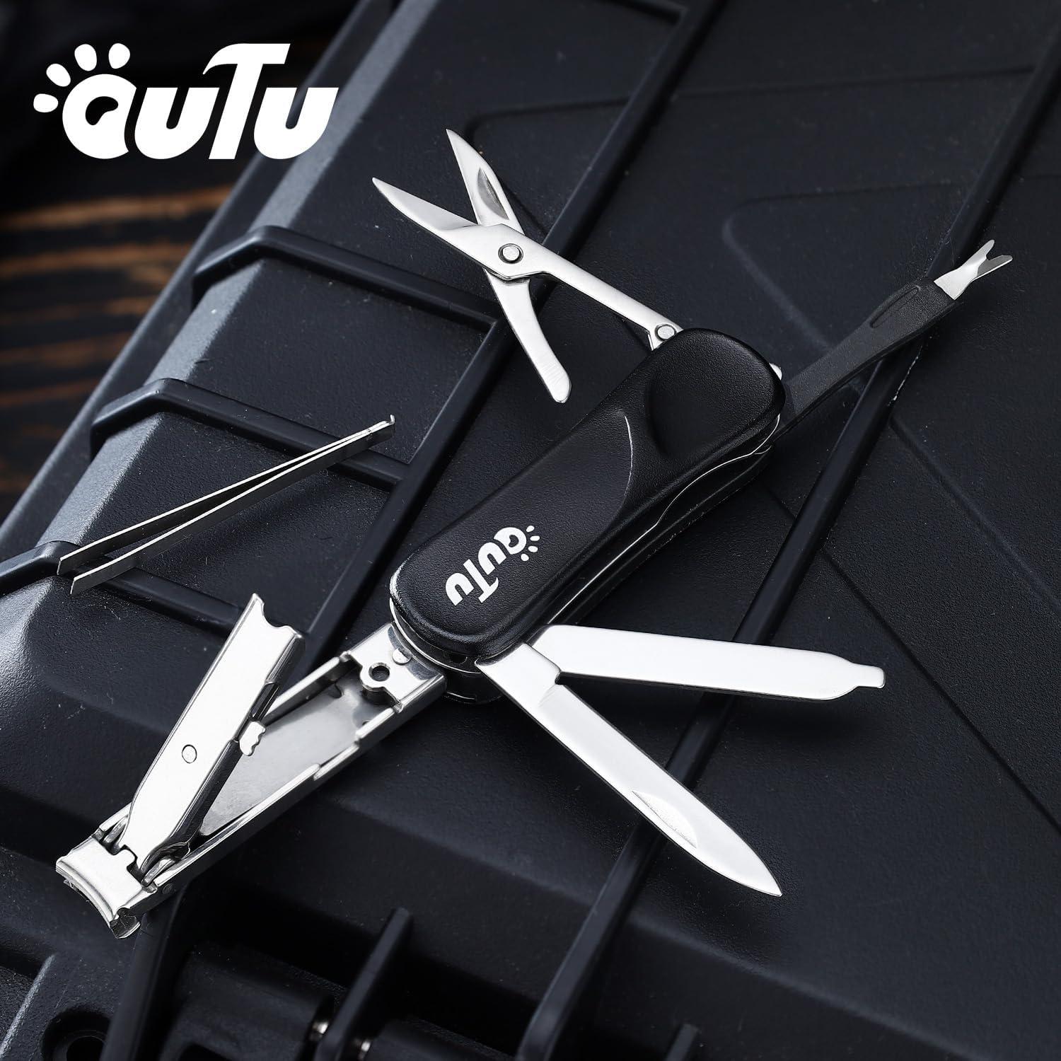 Cortauñas Multiherramienta OUTU 7 en 1 con Llavero Negro
