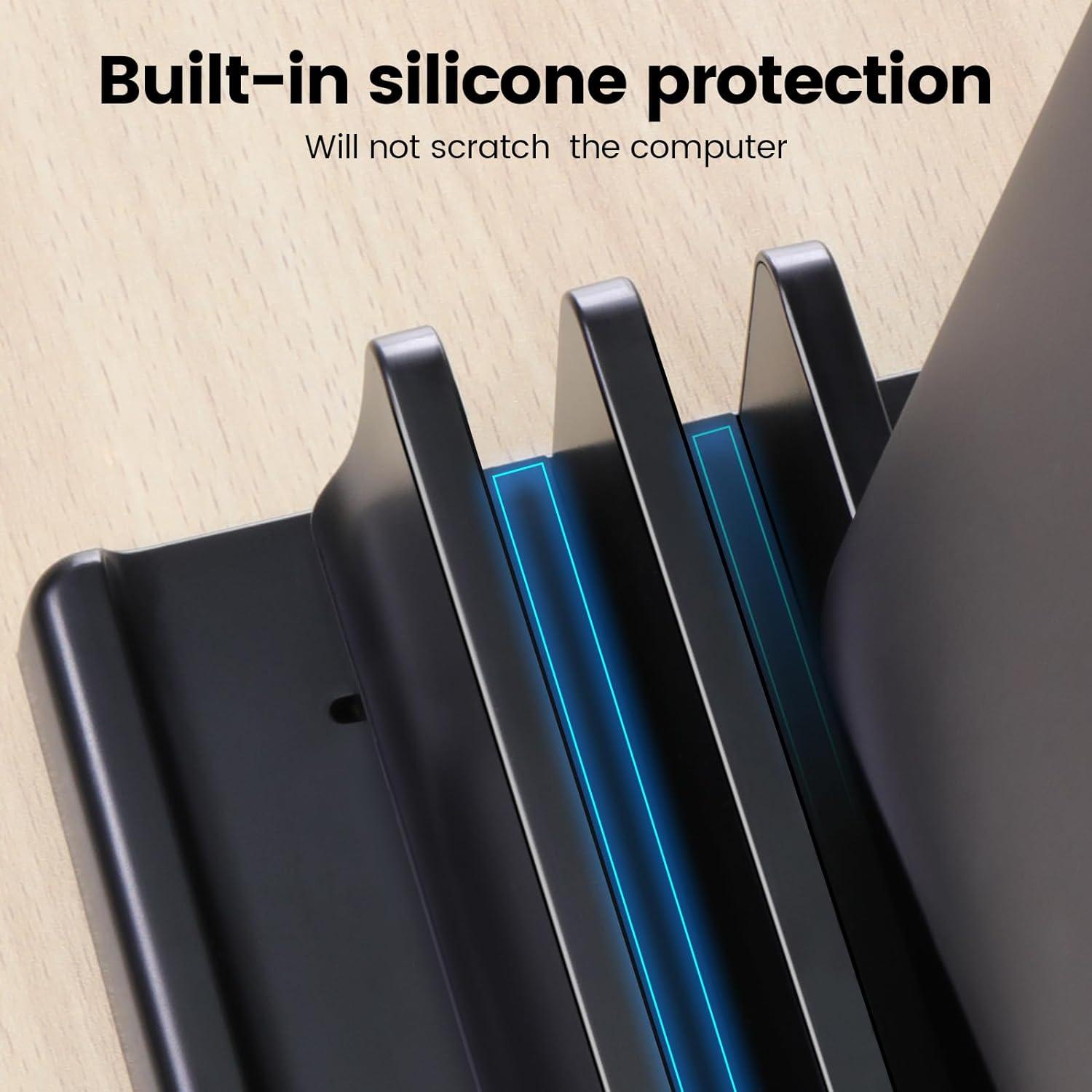 Soporte Vertical para Laptop EAXBUX 3 Ranuras Ajustable