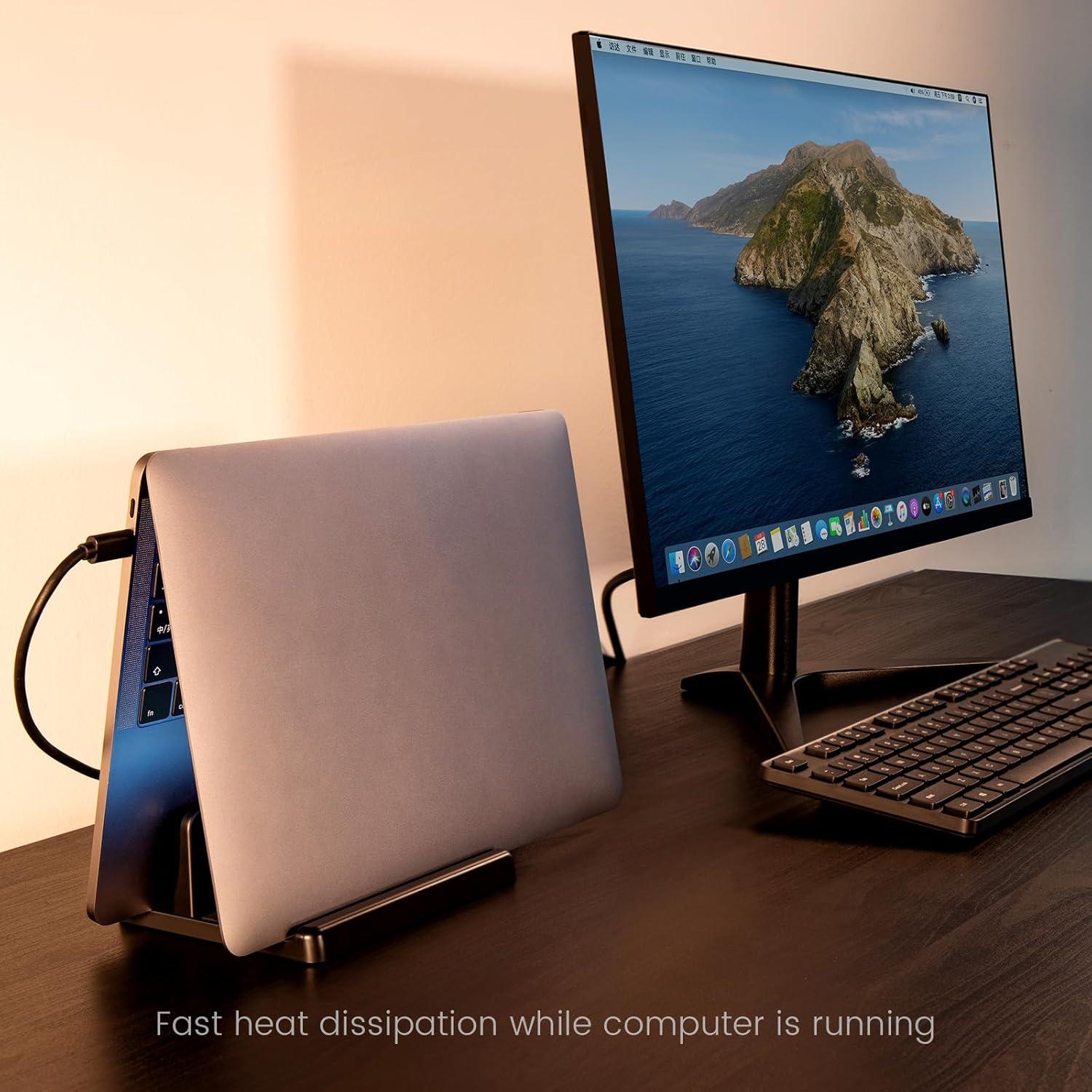 Soporte Vertical para Laptop EAXBUX 3 Ranuras Ajustable