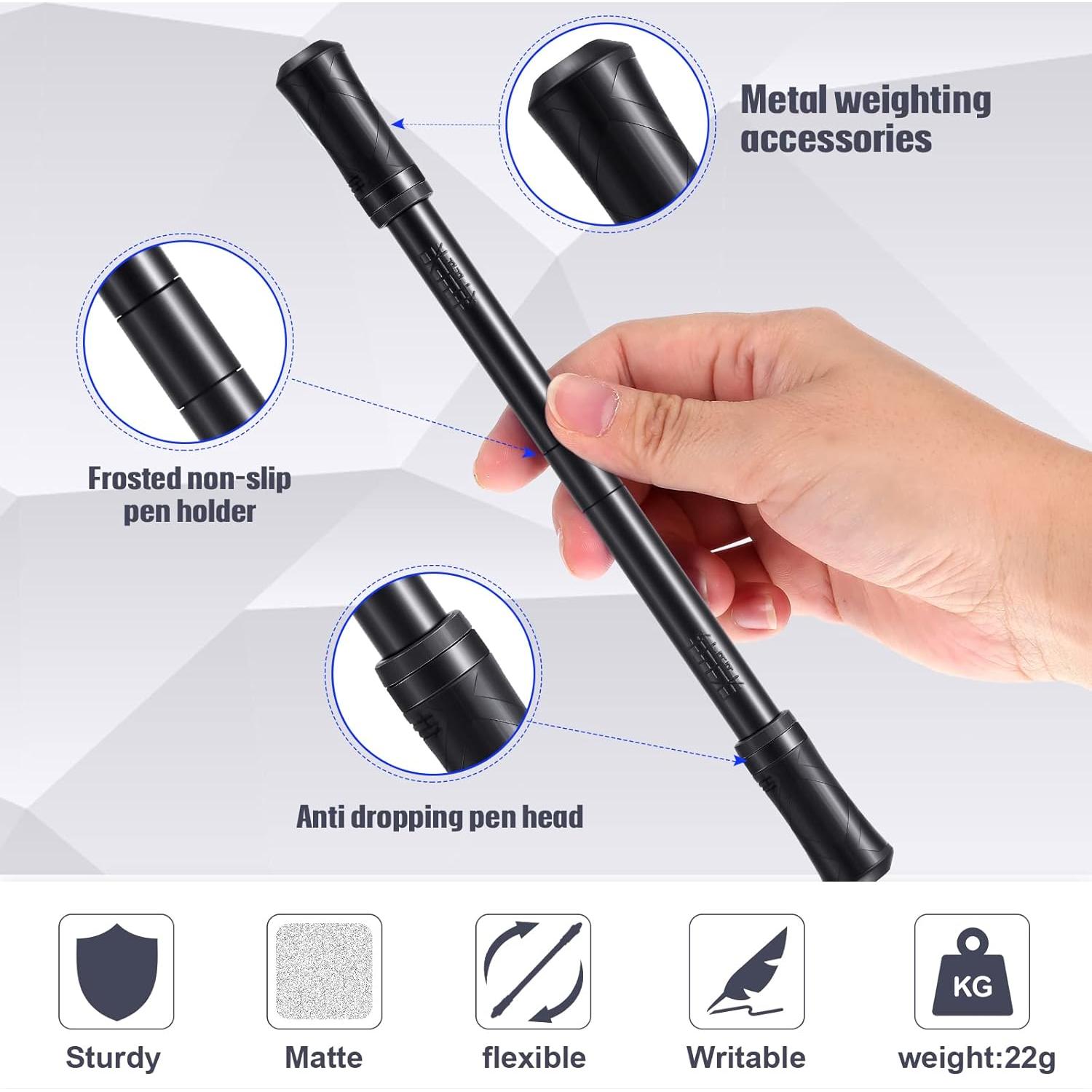 Bolígrafo Giratorio Outus 2 Piezas Negro con Tutorial