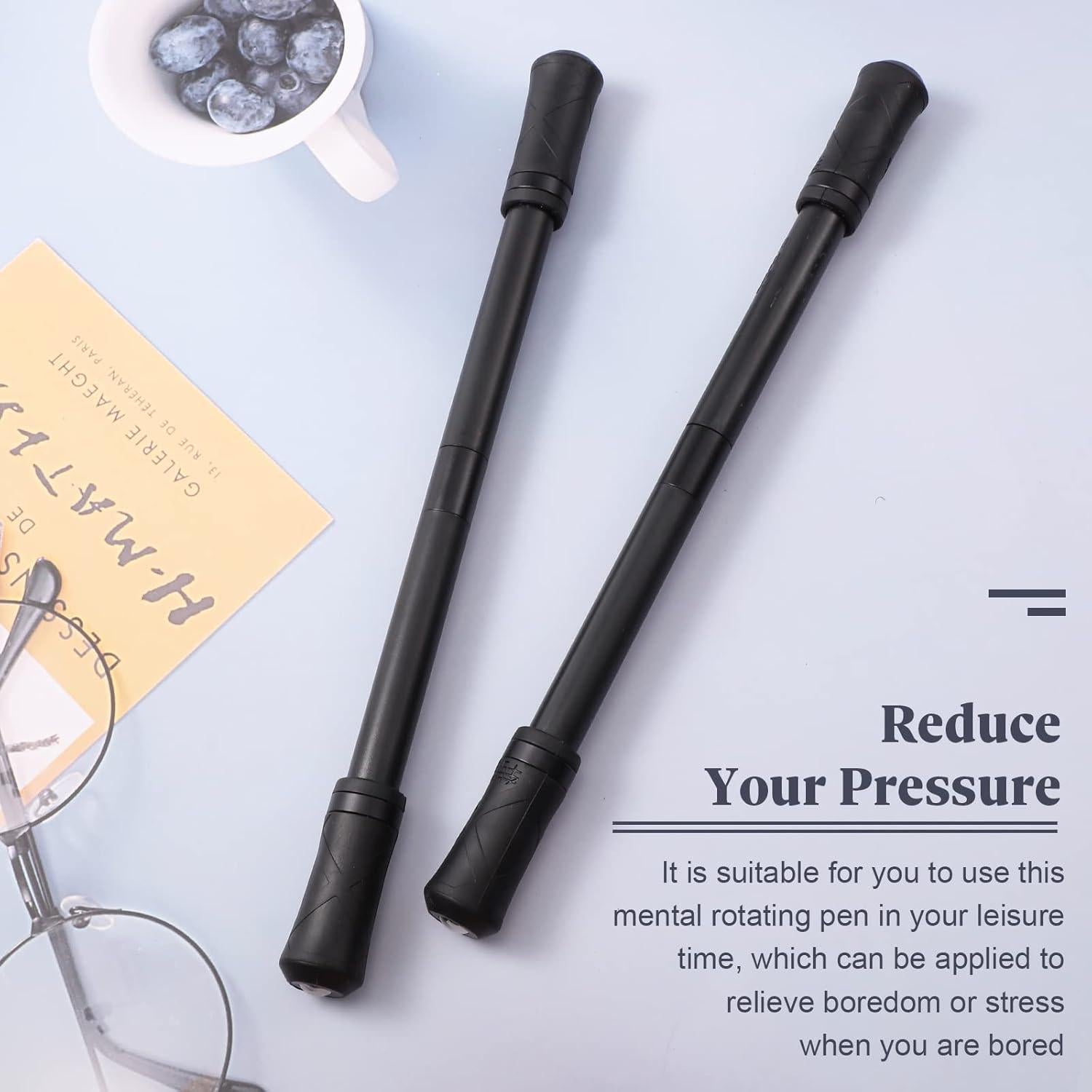 Bolígrafo Giratorio Outus 2 Piezas Negro con Tutorial