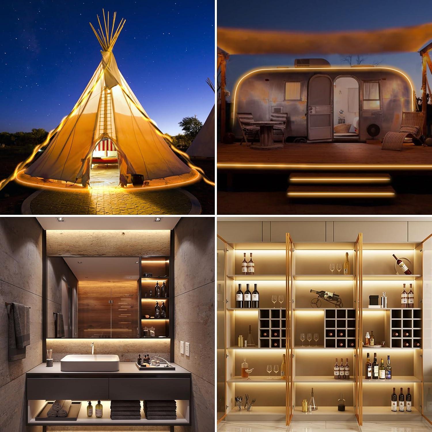 Tira de luces LED COB LumBelle 2m 640 LEDs regulable blanca cálida