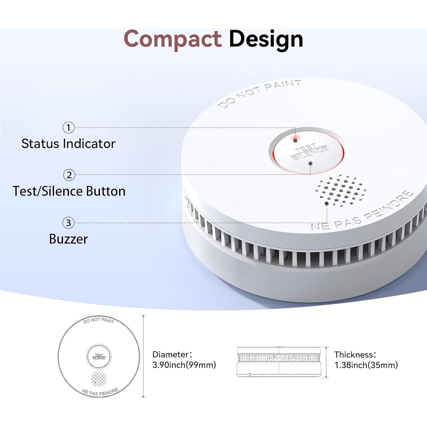 Detector de Humo Putogesafe GS509A Fotoeléctrico 9V