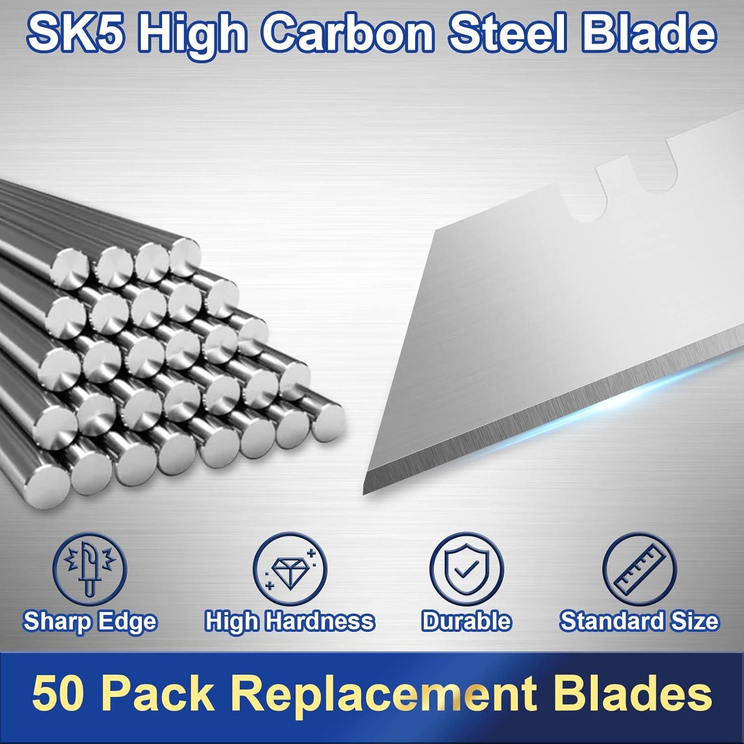 Cuchillas de Cuchillo Utility Jetmore, Paquete de 50, Acero SK5