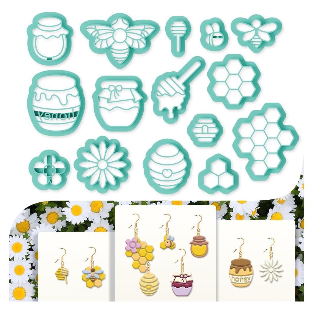 15 Cortadores de Arcilla de Polímero beinkmake - Aretes Abeja