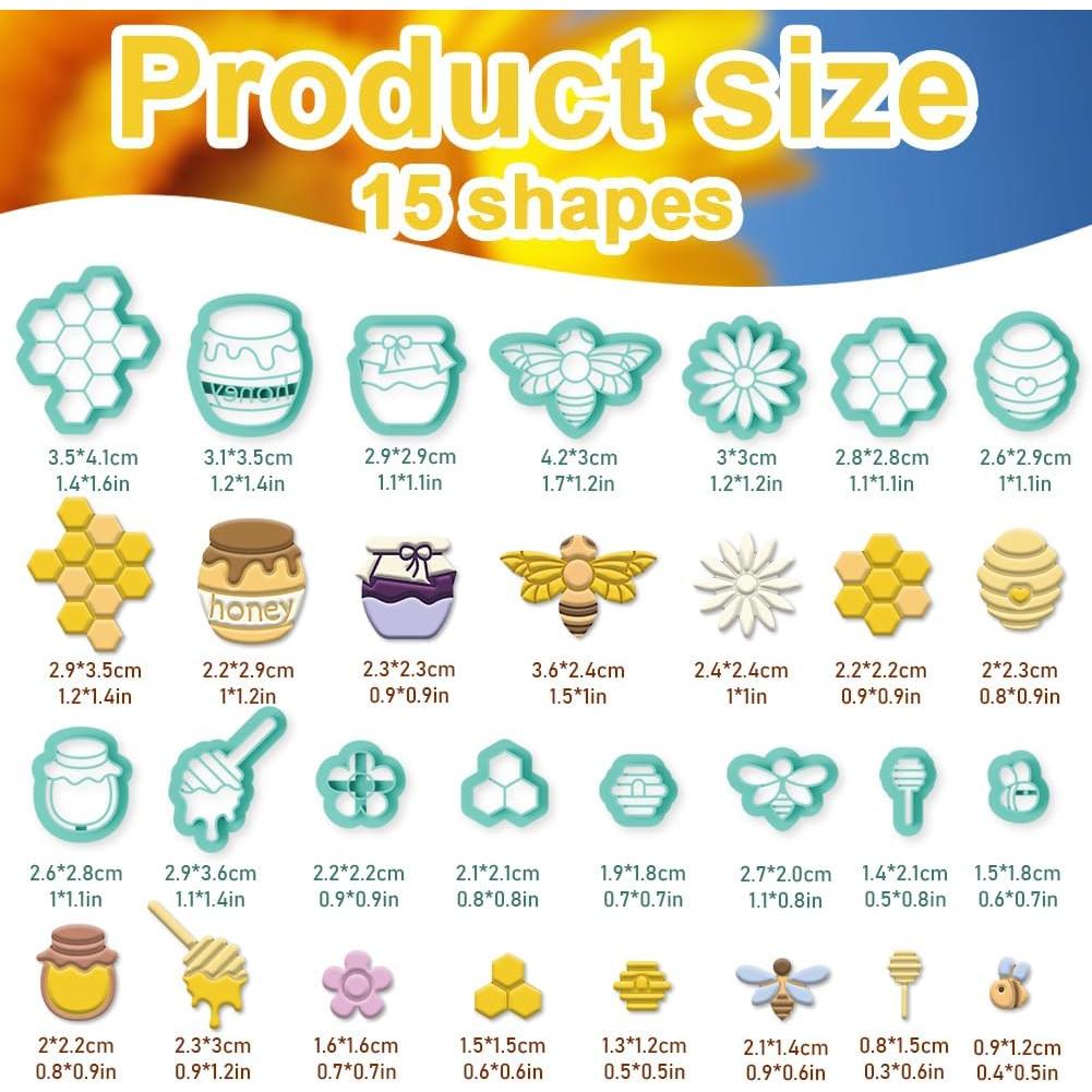15 Cortadores de Arcilla de Polímero beinkmake - Aretes Abeja