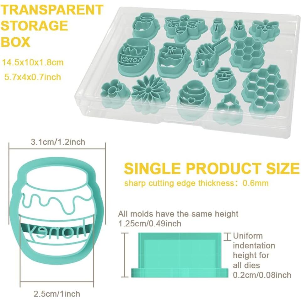 15 Cortadores de Arcilla de Polímero beinkmake - Aretes Abeja