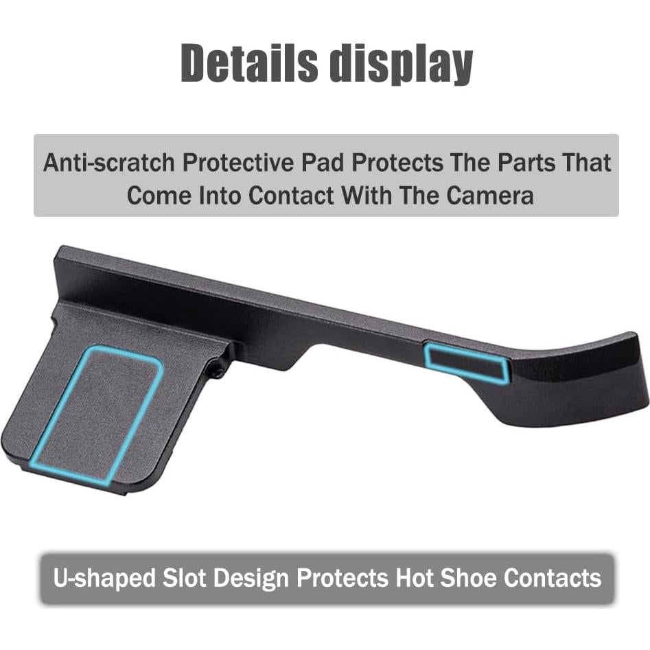 Empuñadura de Pulgar de Metal para Fujifilm X100V/X100VI - Cuero Negro