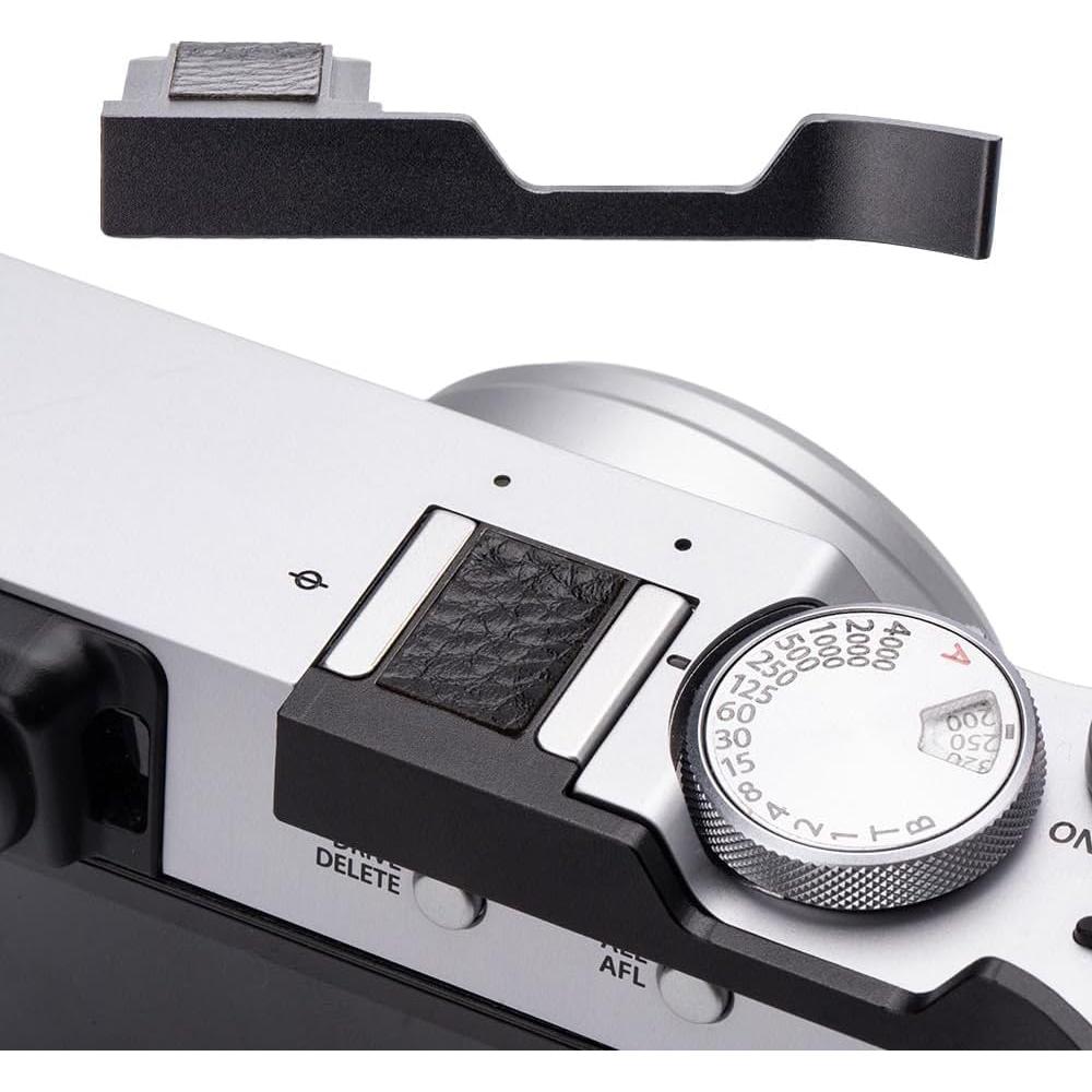 Empuñadura de Pulgar de Metal para Fujifilm X100V/X100VI - Cuero Negro
