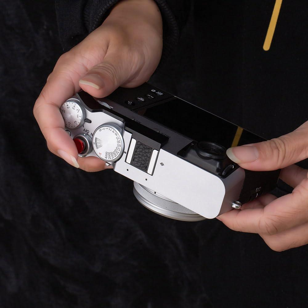 Empuñadura de Pulgar de Metal para Fujifilm X100V/X100VI - Cuero Negro