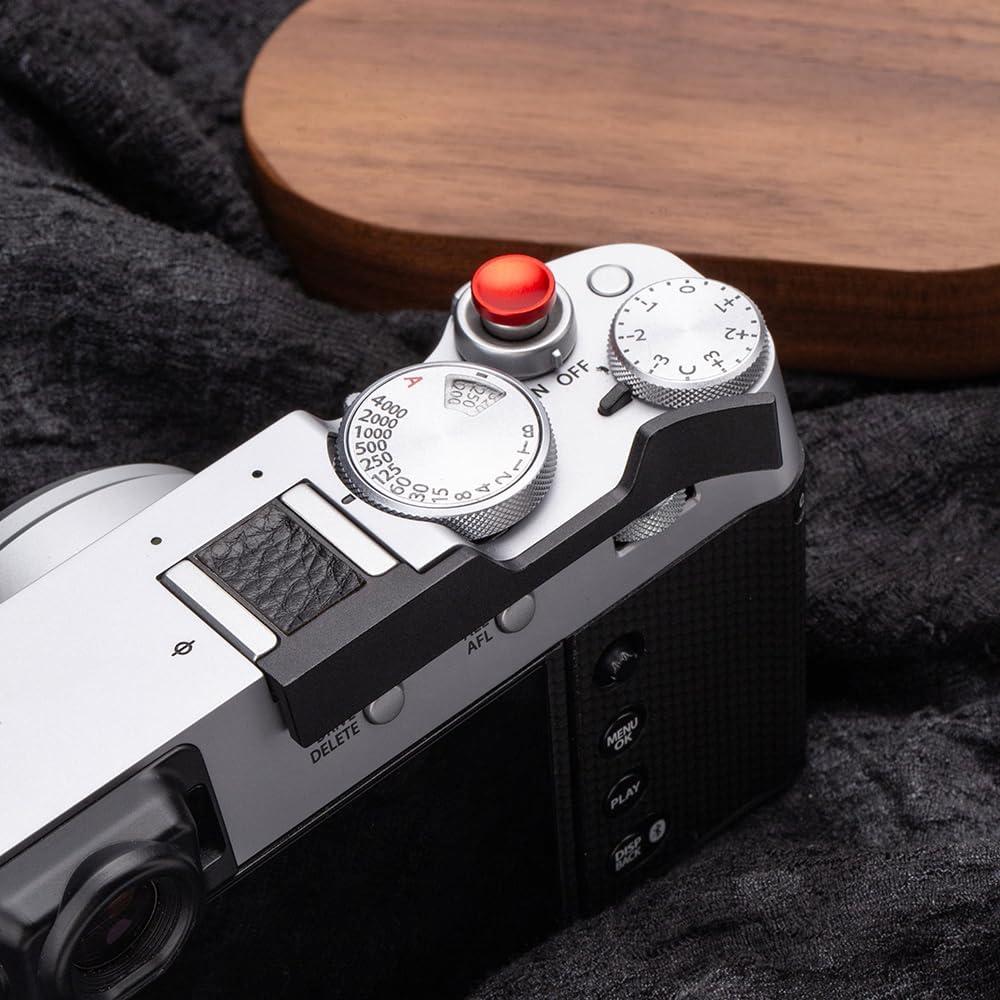 Empuñadura de Pulgar de Metal para Fujifilm X100V/X100VI - Cuero Negro