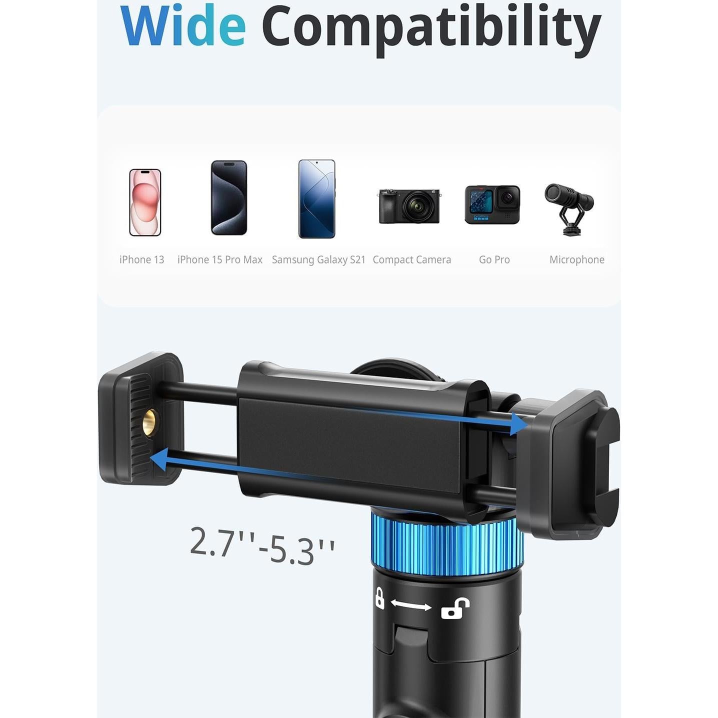 Trípode UBeesize 182 cm para Teléfono y Selfie Stick