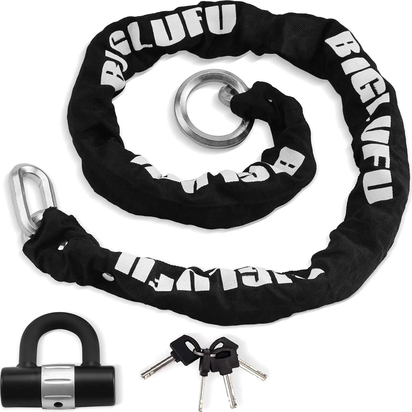 Candado de Cadena BIGLUFU 120cm x 15mm Irrompible para Motocicleta