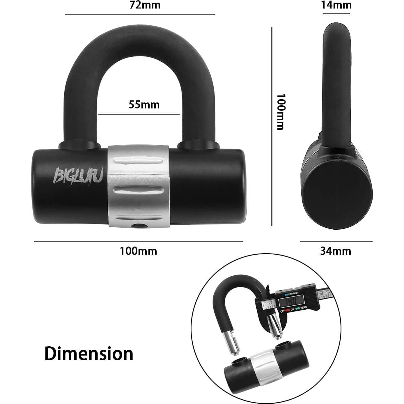 Candado de Cadena BIGLUFU 120cm x 15mm Irrompible para Motocicleta