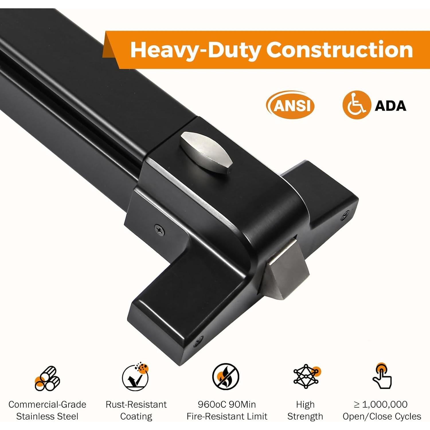 Barra de Pánico BEAMNOVA con Alarma para Puertas 70-104 cm