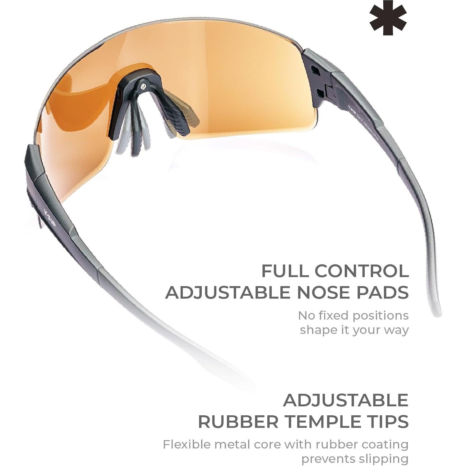 Gafas de Ciclismo V-SUP VC4341 UV400 Ajustables Ultra-Ligeras