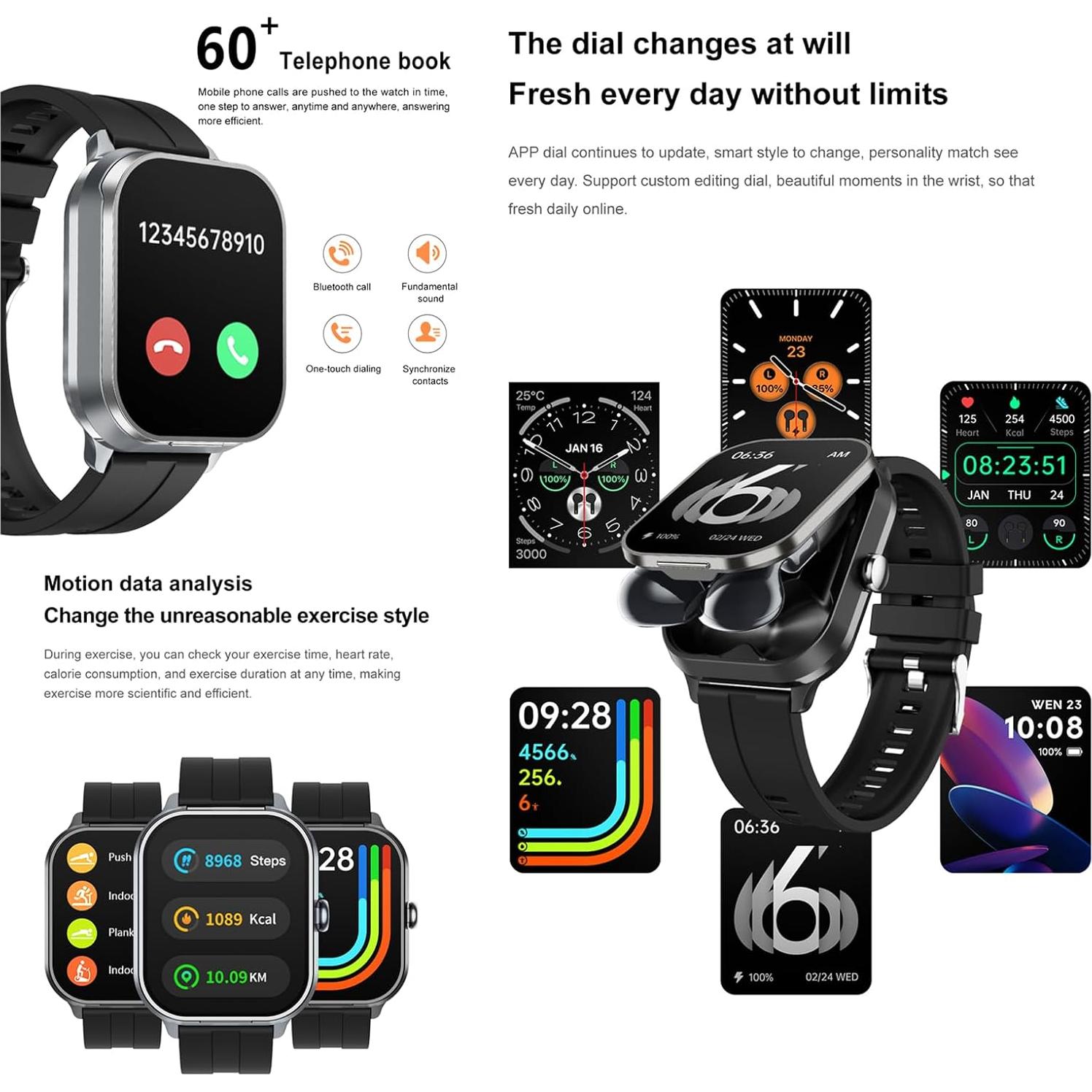 Reloj Inteligente Tuanzi D8Pro 5.1cm TFT + Auriculares TWS