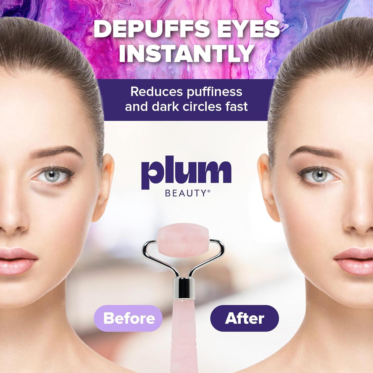 Mini Rodillo Facial de Cuarzo Rosa Plum Beauty - 15 cm