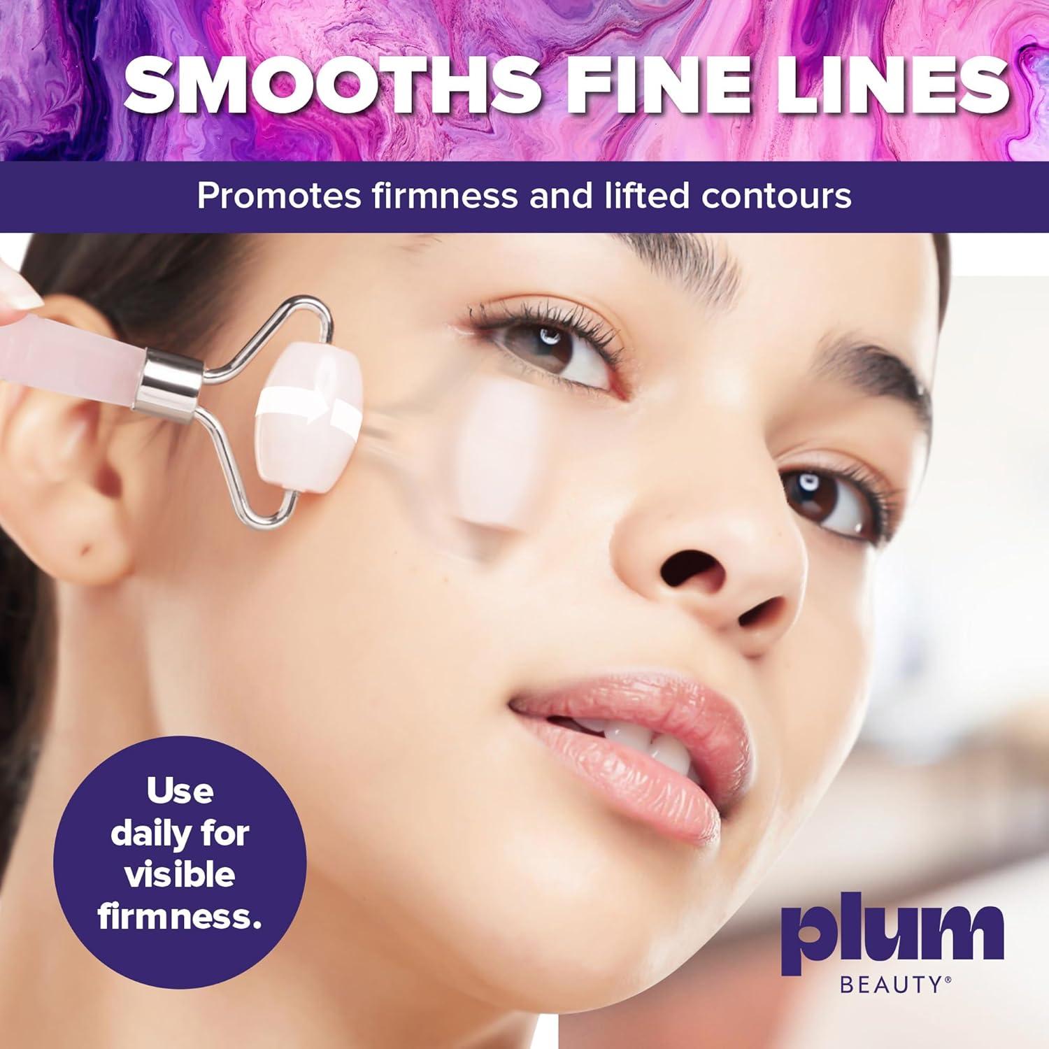 Mini Rodillo Facial de Cuarzo Rosa Plum Beauty - 15 cm