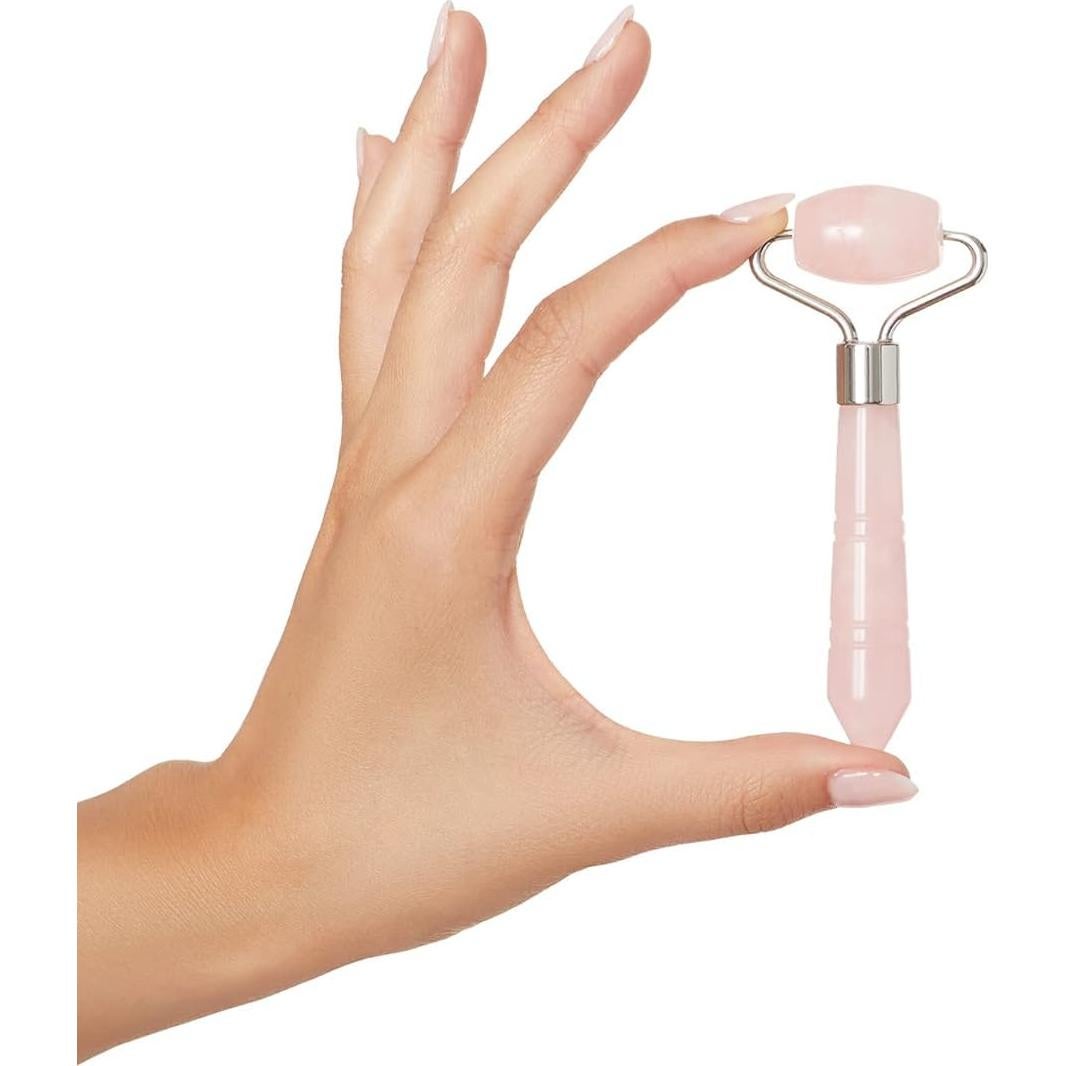 Mini Rodillo Facial de Cuarzo Rosa Plum Beauty - 15 cm
