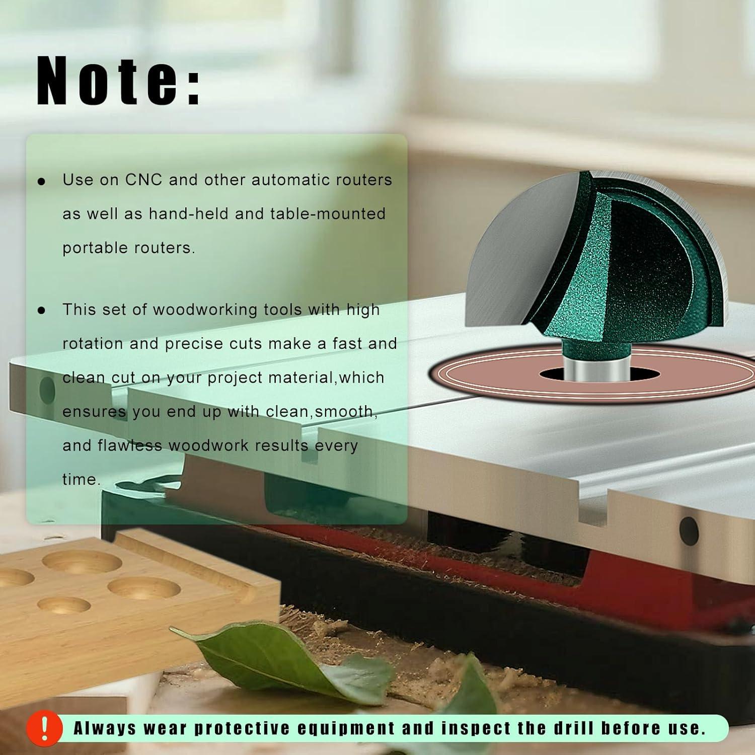 Conjunto de 8 Fresas de Carburo Knoweasy 1/4" para Madera