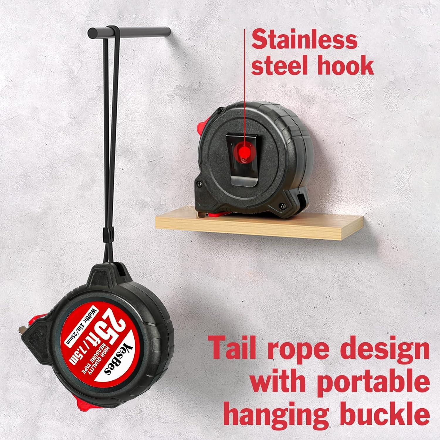 Cinta Métrica Retráctil 25 pies (7.62 m) YesBes - Paquete de 10