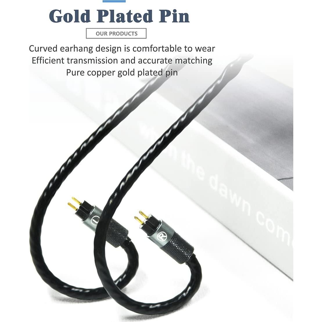 Cable de auriculares GUCraftsman 0.78mm 2Pin Plata Grafeno 3.5mm