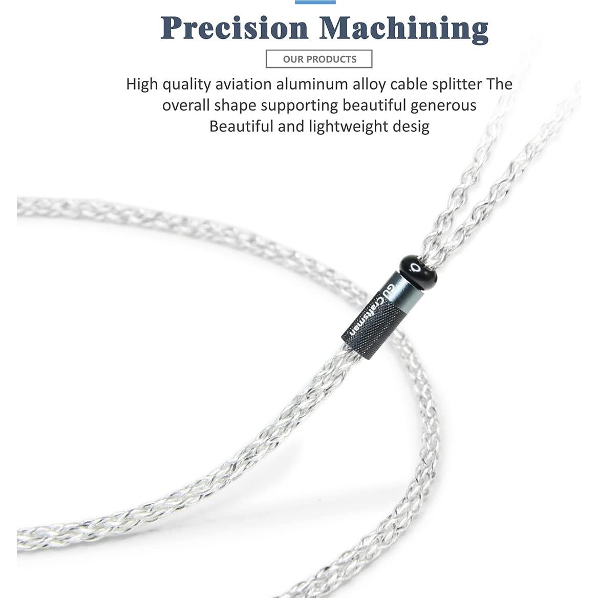 Cable de auriculares GUCraftsman 0.78mm 2Pin Plata Grafeno 3.5mm