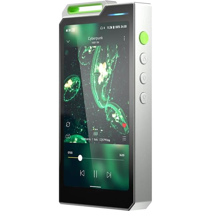 HiBy R4 Next-Gen Digital Audio Player with Spotify, Bluetooth, Wi-Fi, and Android 12 OS | 4-Way HiFi DAP with 3.5mm & 4.4mm Balanced Outputs | 32GB Internal + Expandable Memory up to 2TB (Green)