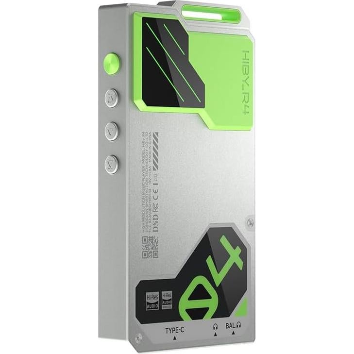 HiBy R4 Next-Gen Digital Audio Player with Spotify, Bluetooth, Wi-Fi, and Android 12 OS | 4-Way HiFi DAP with 3.5mm & 4.4mm Balanced Outputs | 32GB Internal + Expandable Memory up to 2TB (Green)