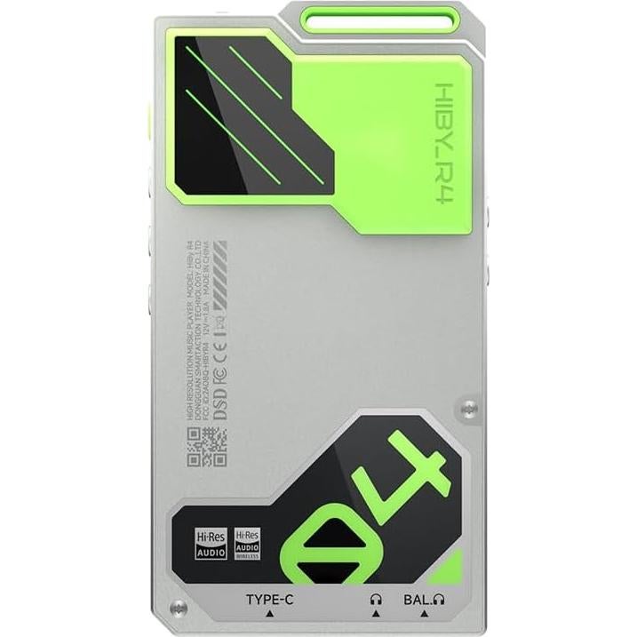 HiBy R4 Next-Gen Digital Audio Player with Spotify, Bluetooth, Wi-Fi, and Android 12 OS | 4-Way HiFi DAP with 3.5mm & 4.4mm Balanced Outputs | 32GB Internal + Expandable Memory up to 2TB (Green)