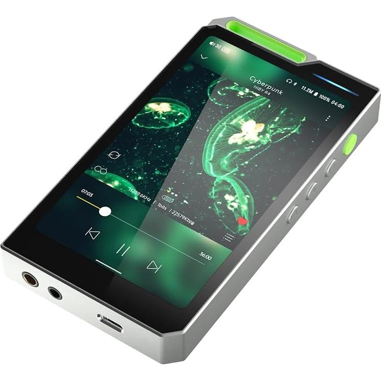HiBy R4 Next-Gen Digital Audio Player with Spotify, Bluetooth, Wi-Fi, and Android 12 OS | 4-Way HiFi DAP with 3.5mm & 4.4mm Balanced Outputs | 32GB Internal + Expandable Memory up to 2TB (Green)