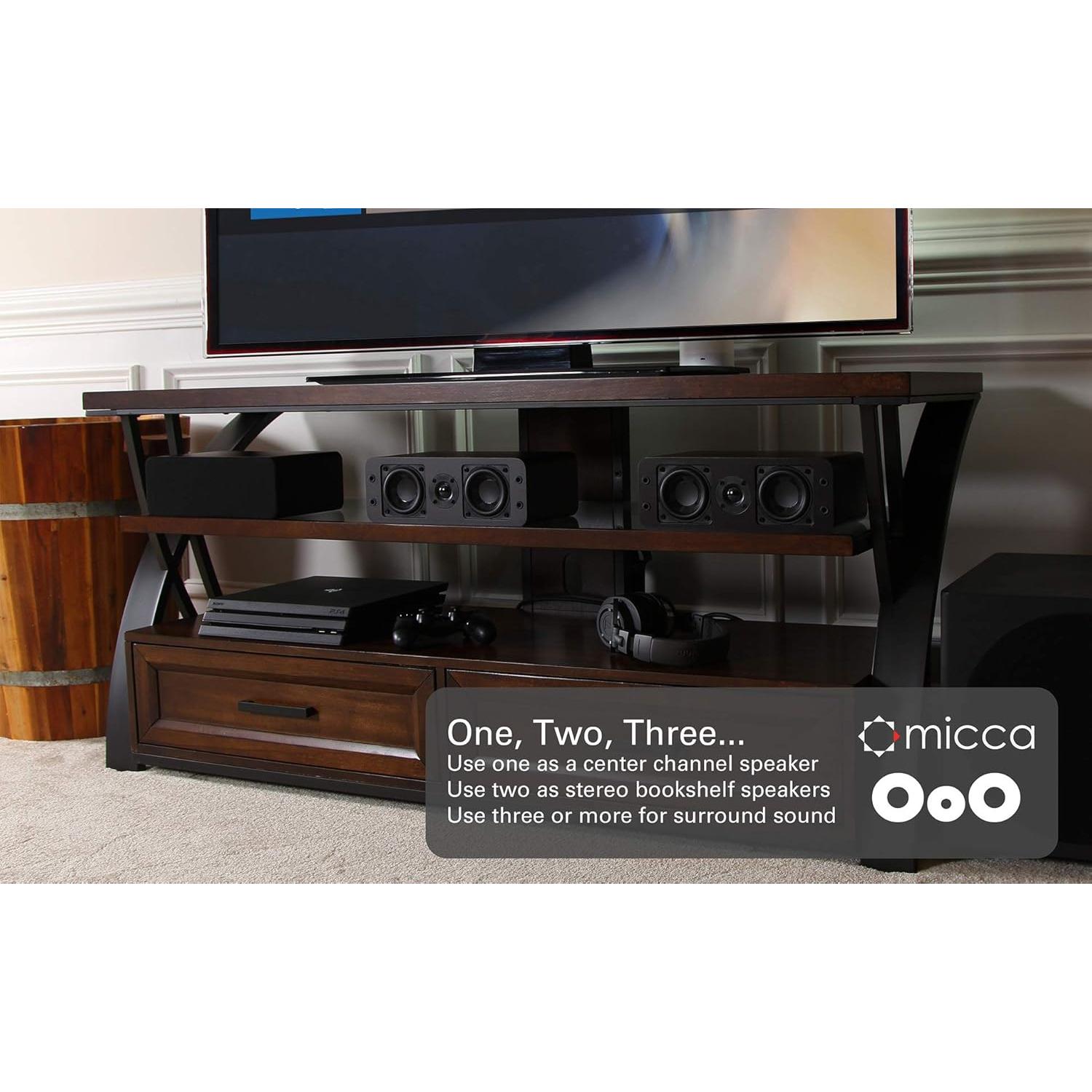 Altavoces Pasivos Micca OoO Slim 3" para Estantería - Nogal Oscuro