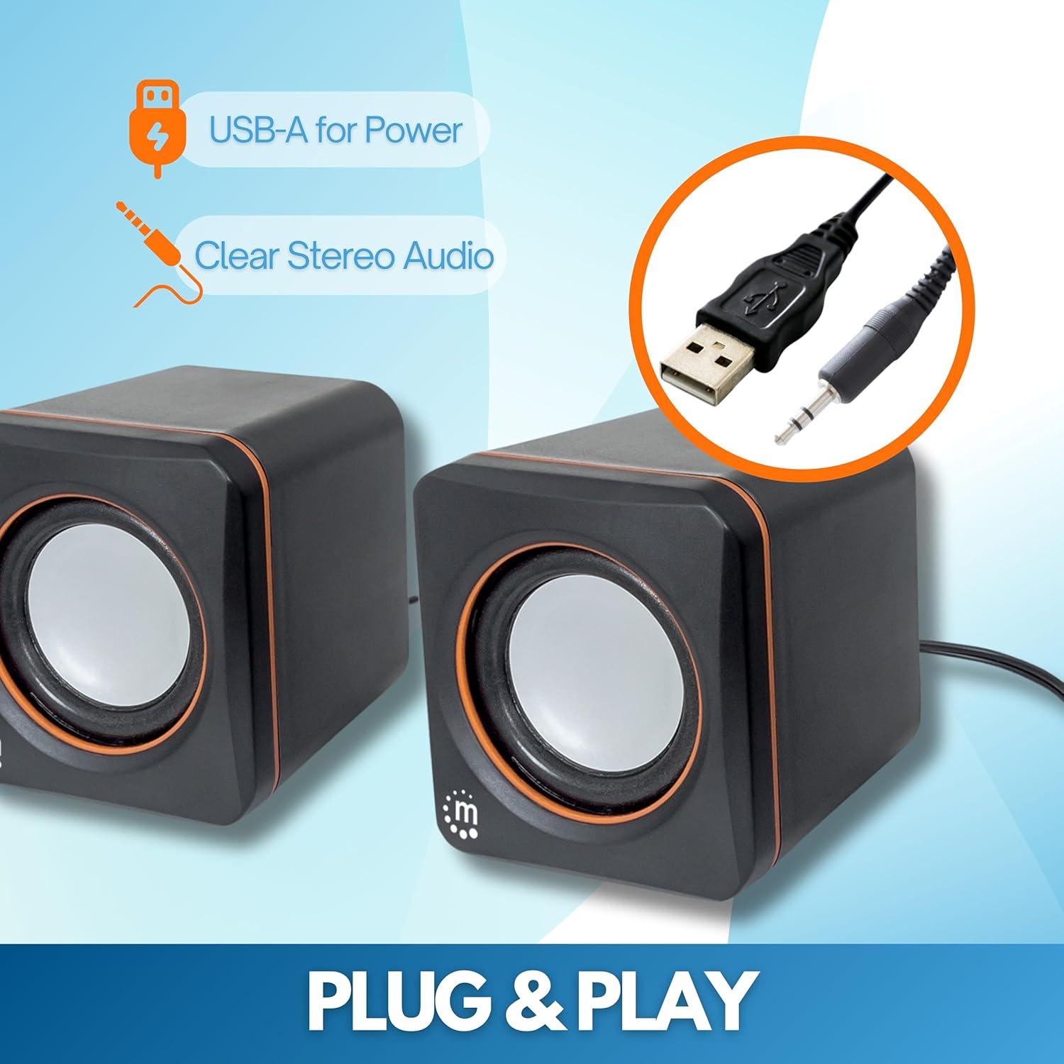 Altavoces Estéreo USB Manhattan 161435 - Compactos y Potentes