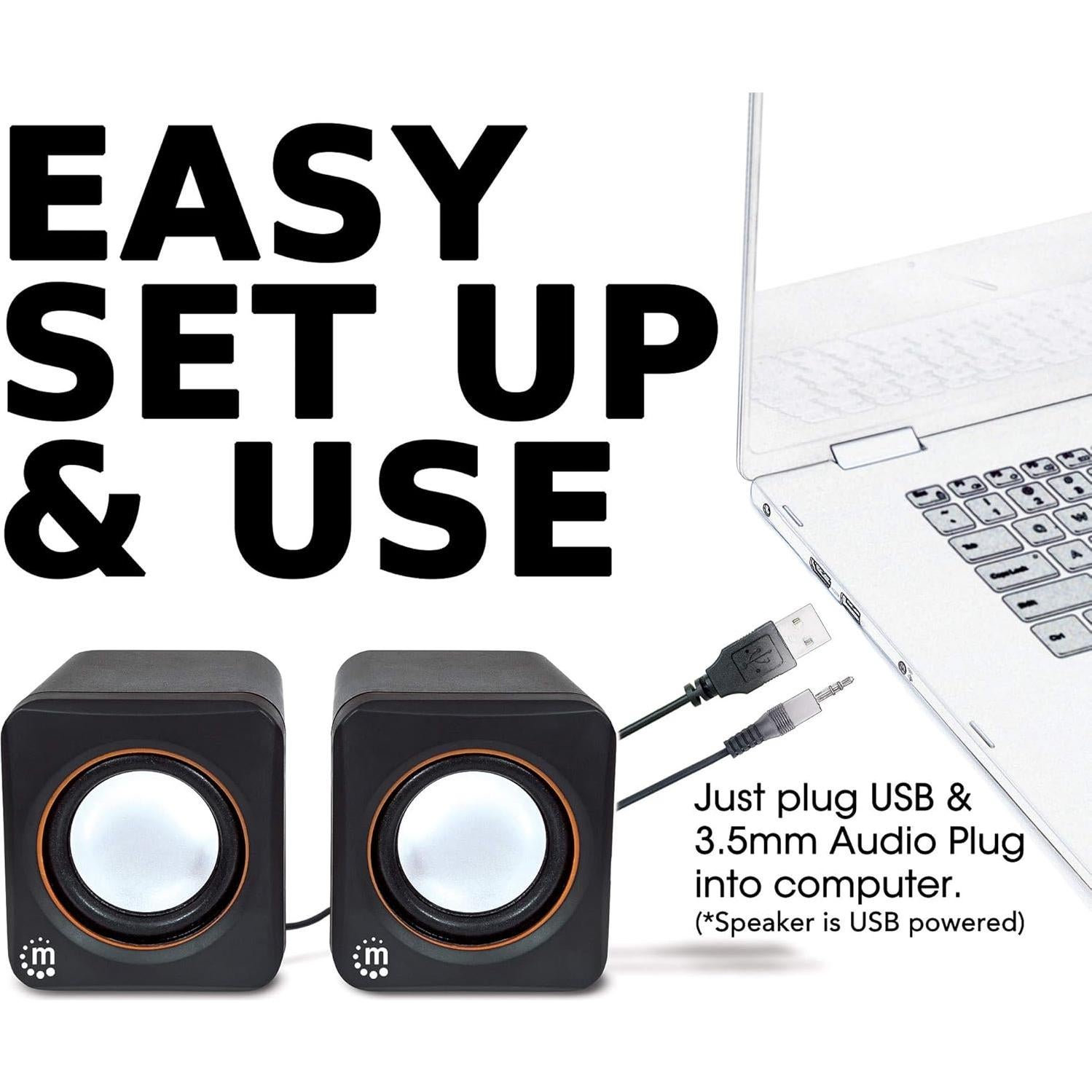 Altavoces Estéreo USB Manhattan 161435 - Compactos y Potentes