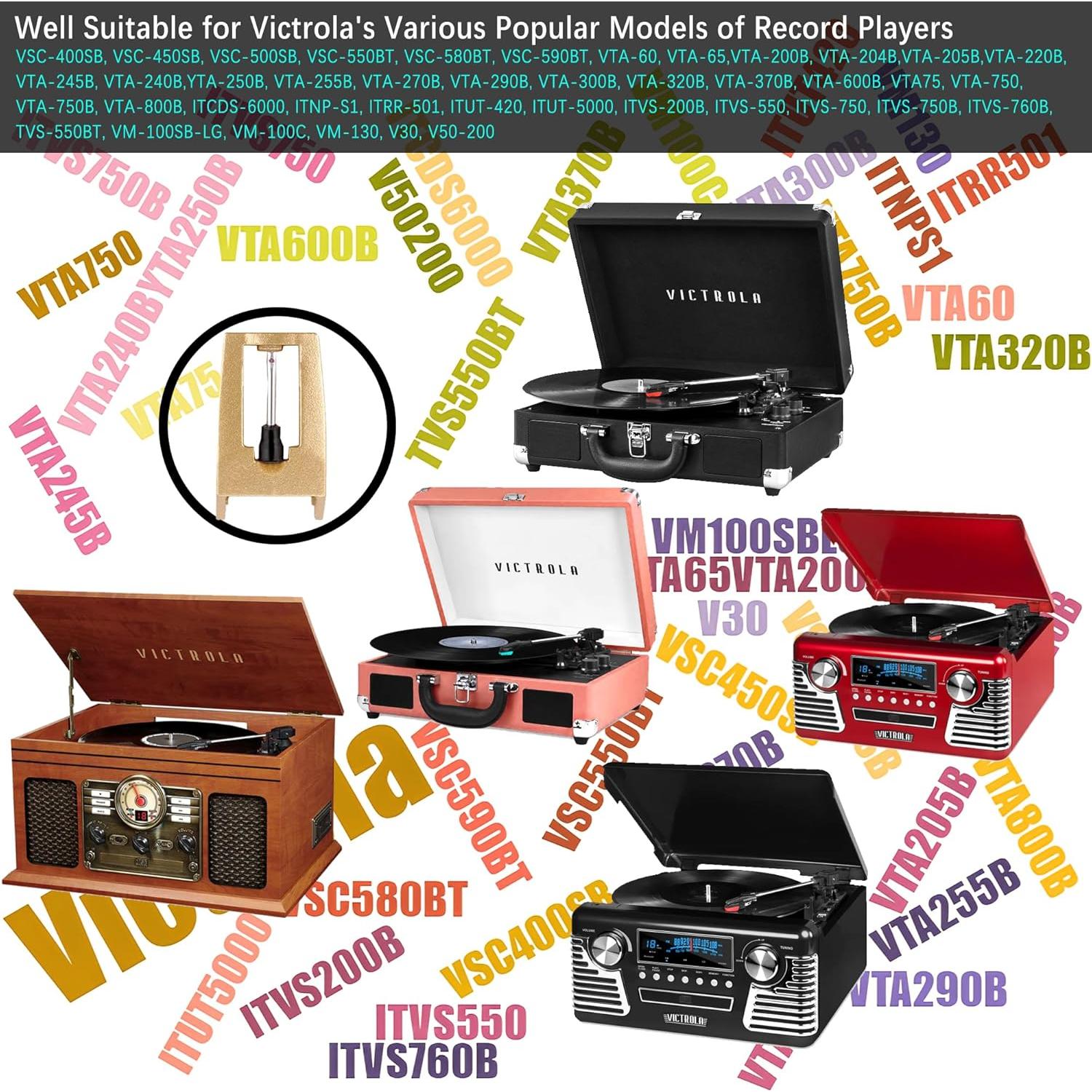 Kit de Agujas de Tocadiscos de Diamante + Cepillo de Limpieza