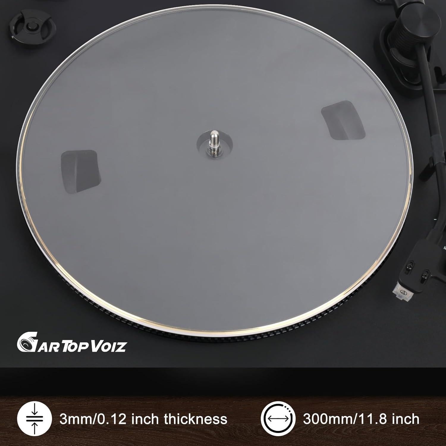 Alfombrilla Acrílica Transparente para Giradiscos 30.48 cm