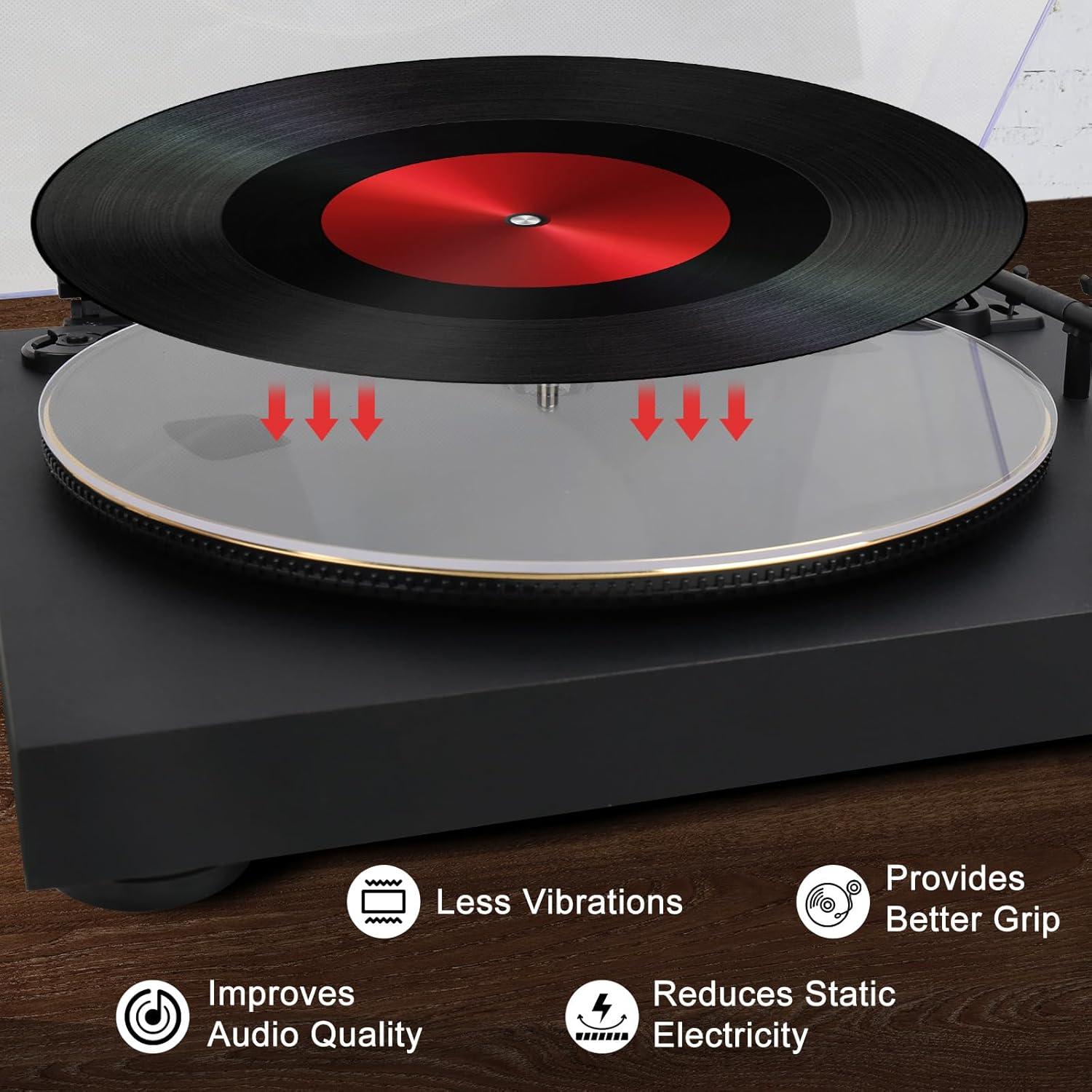 Alfombrilla Acrílica Transparente para Giradiscos 30.48 cm