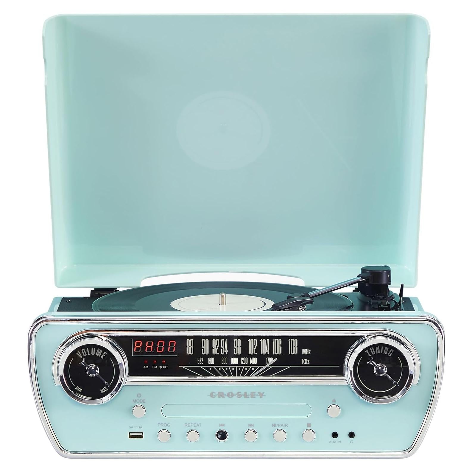 Reproductor de Vinilo 7-en-1 Crosley CR6047A-AB Bluetooth Azul Aqua