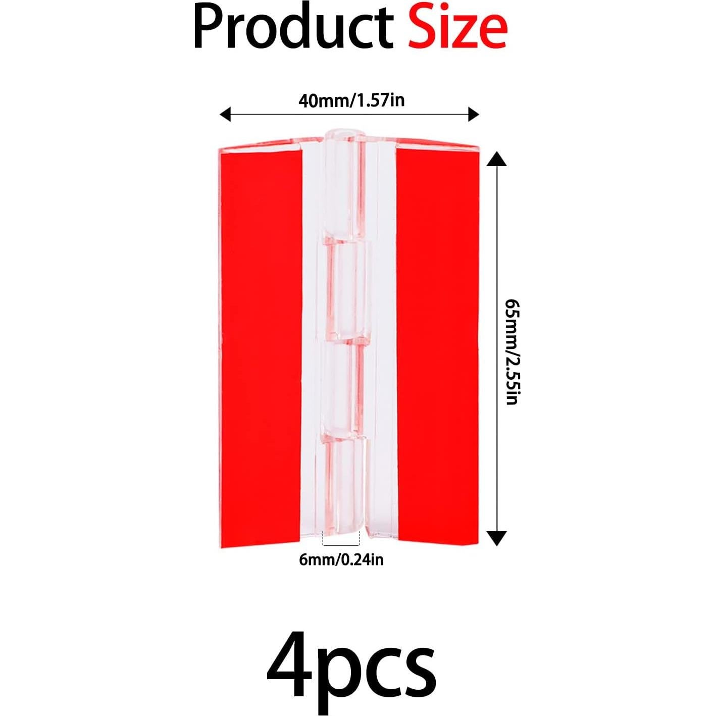4 Bisagras Plásticas Autoadhesivas Mozeat Lens 65x40mm