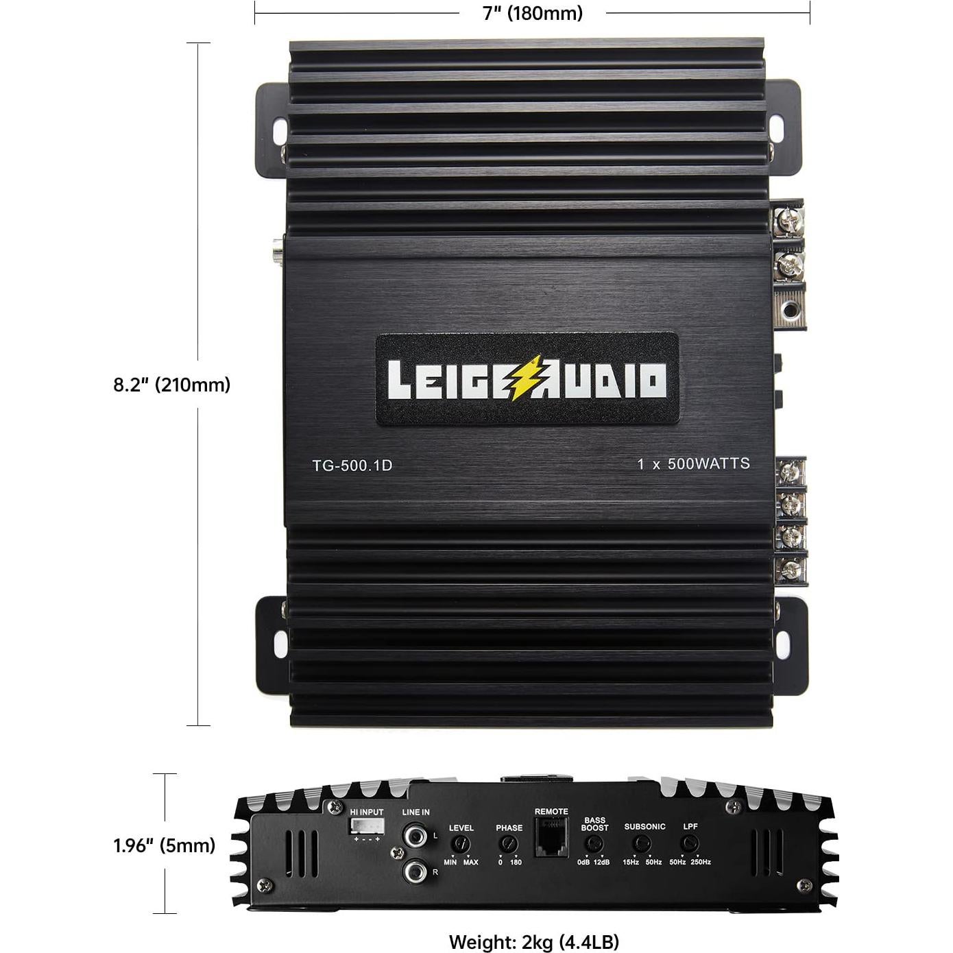 Amplificador MonoBlock LEIGESAUDIO 500W Clase D 1 Ohm