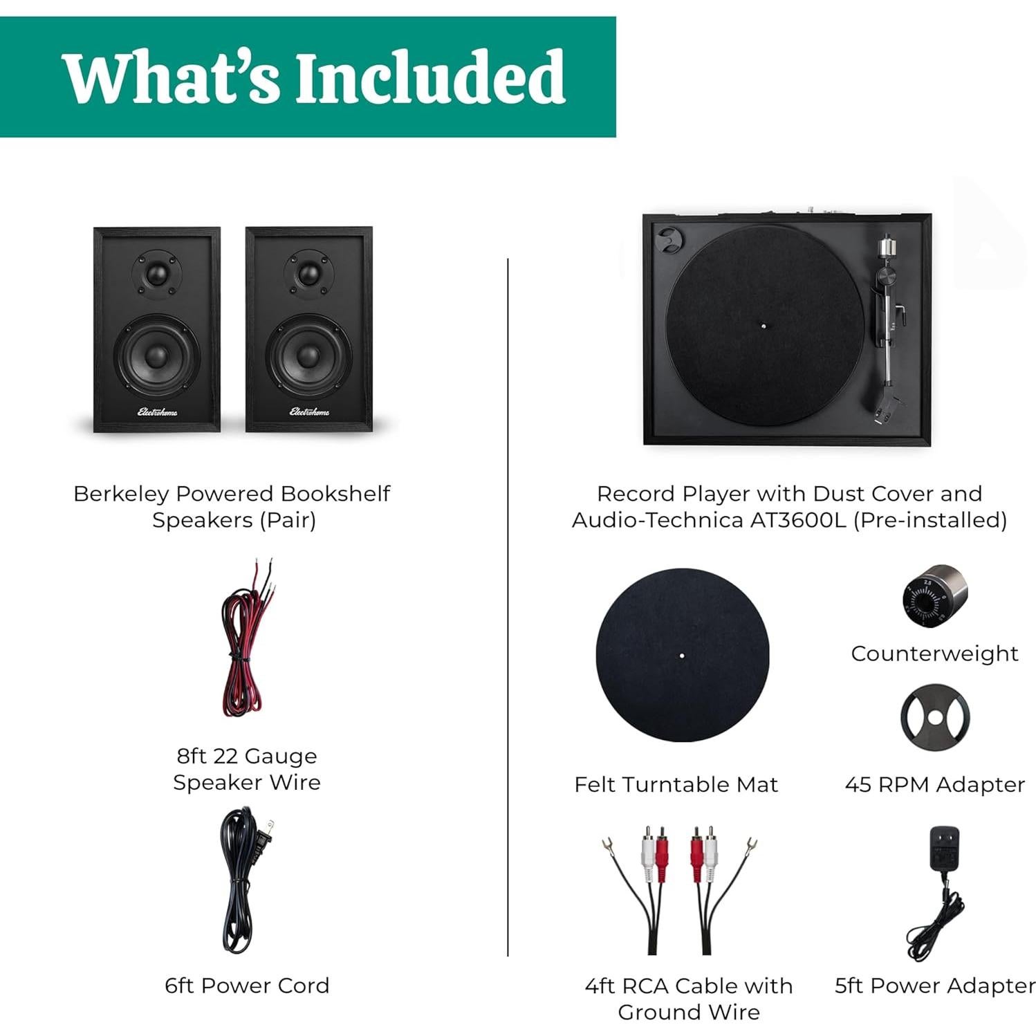 Reproductor de Vinilo Electrohome Montrose con Altavoces Bluetooth