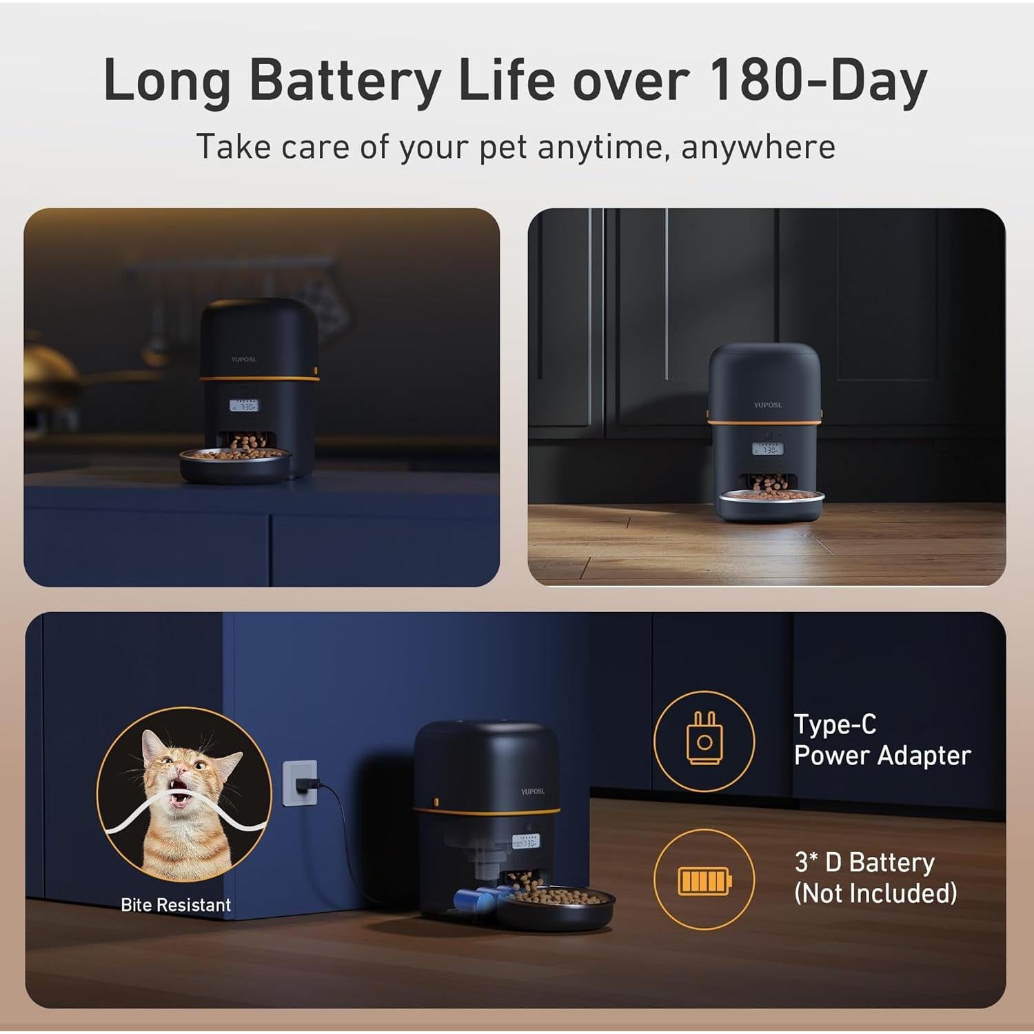 Comedero Automático para Gatos Yuposl 2L con Programación