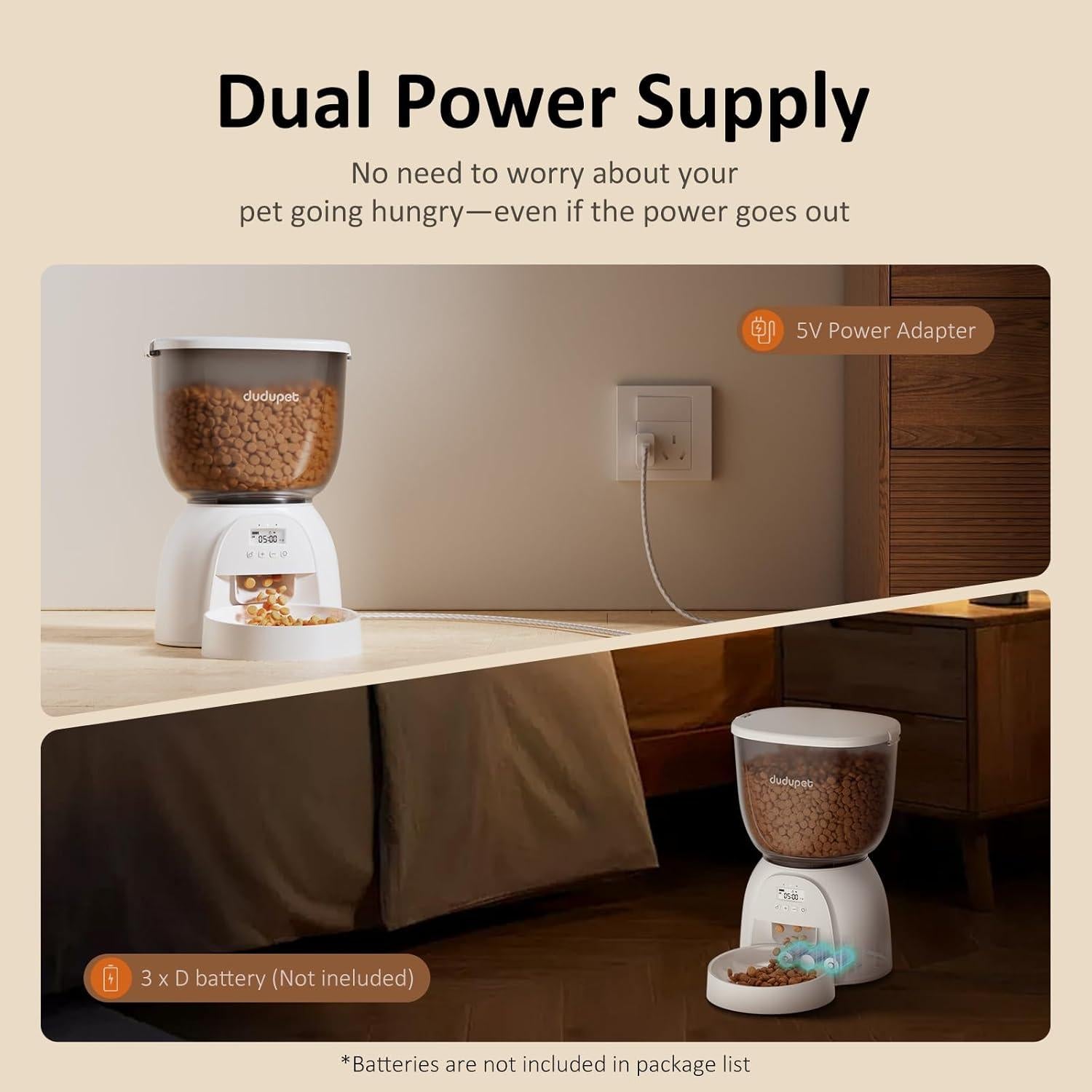 Dispensador Automático de Comida DUDUPET 5L Programable