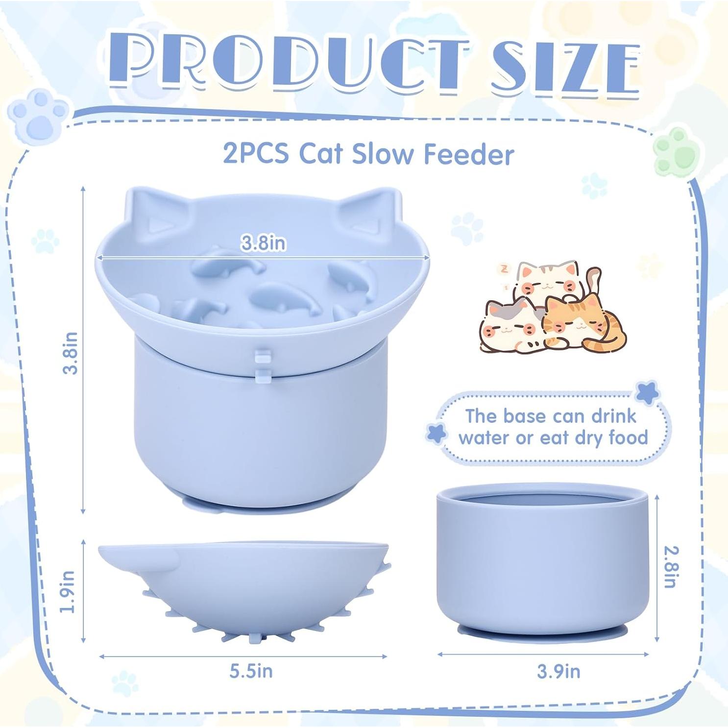 Comederos Lentos de Silicona Funnymoom para Gatos - 2 Piezas